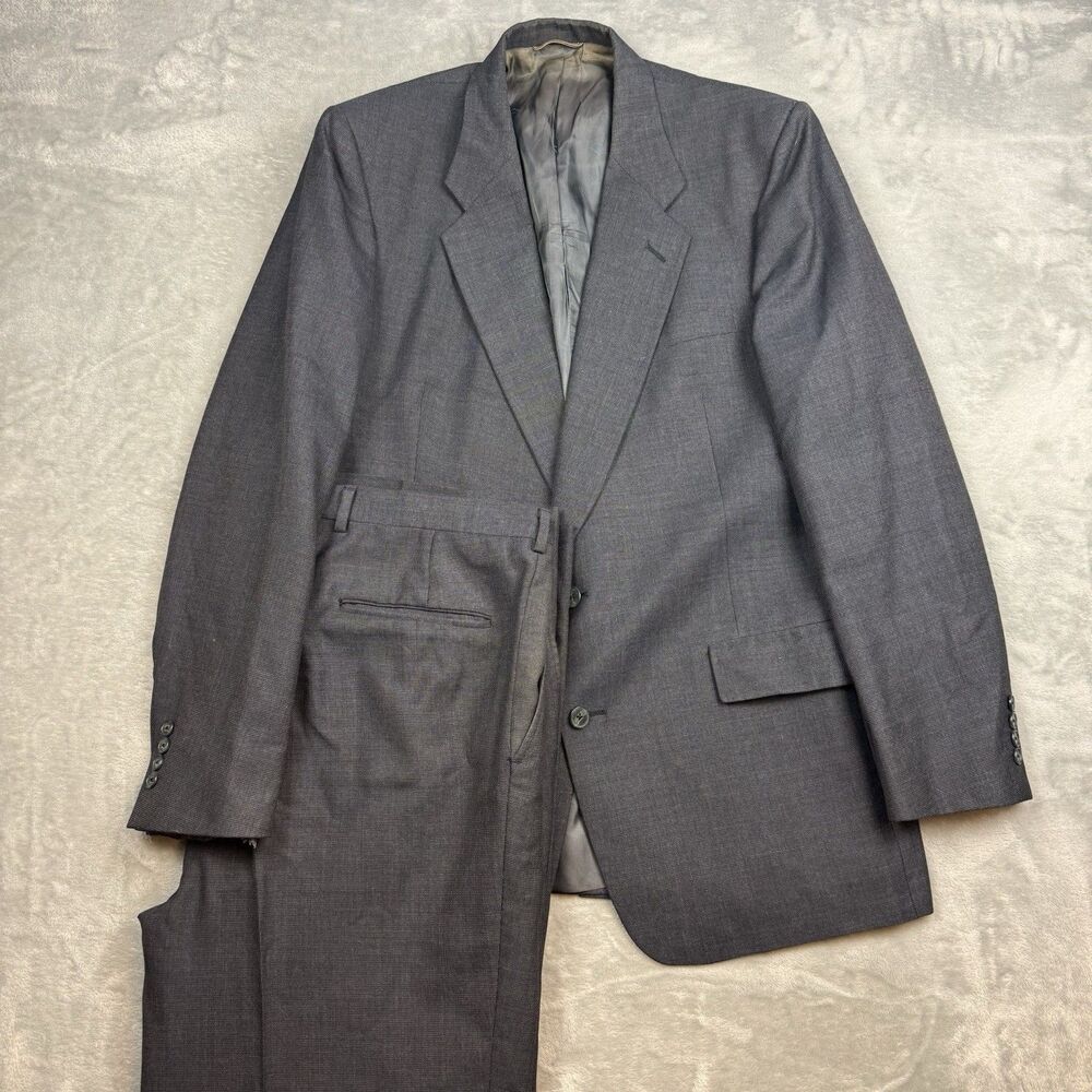 Vintage Christian Dior Monsieur Gray Two Piece Suit Blazer Pleated Pants